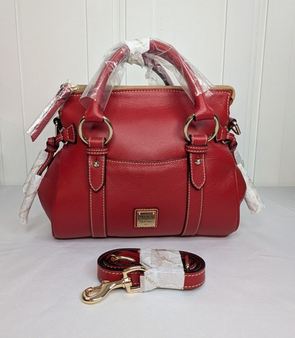 Dooney & Bourke Pebbled Leather Sorrento Satchel 30 with Pocket - Red, NWT